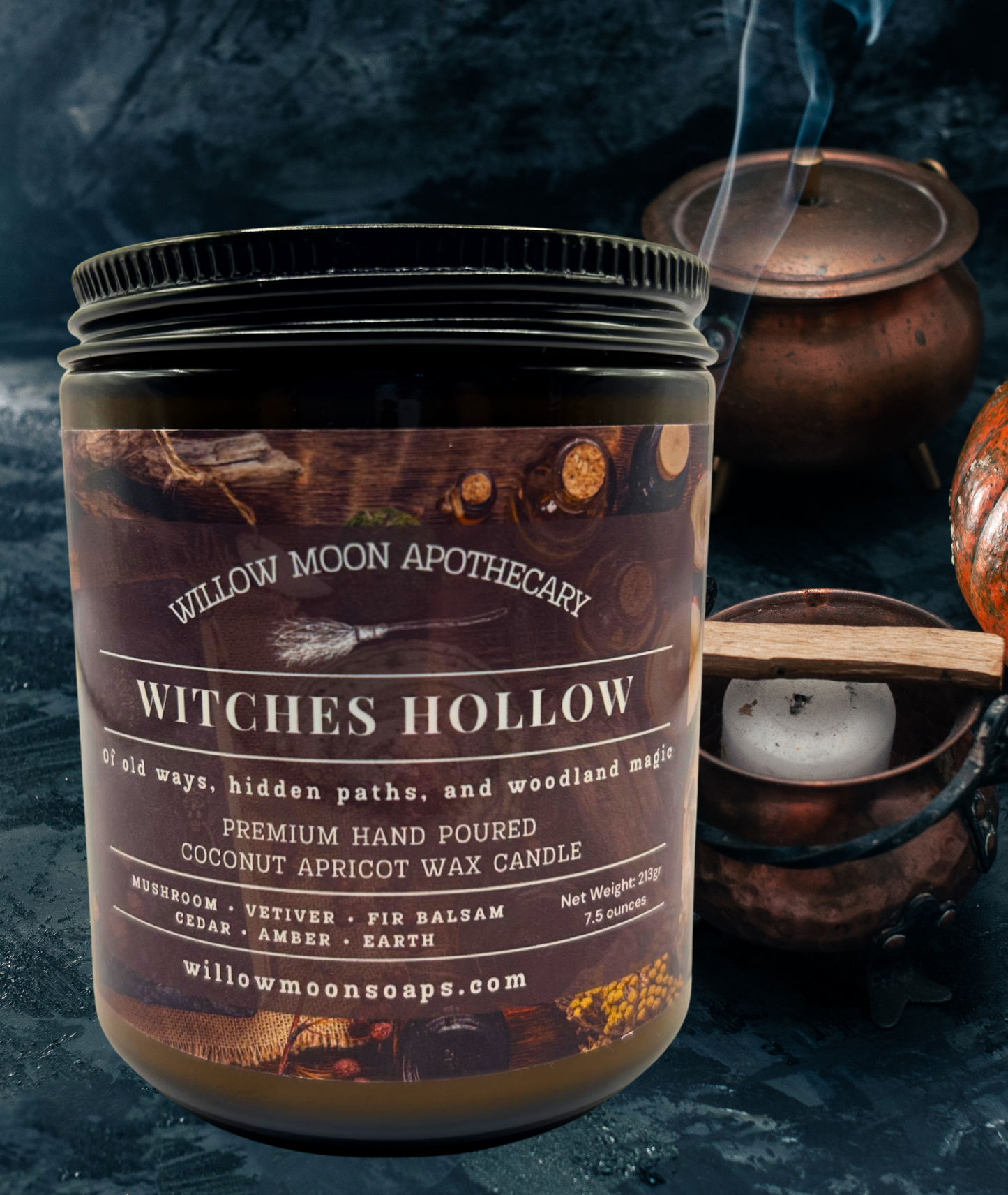 Witches Hollow Fall Candle, Forest Mushroom, Earth & Moss Scent