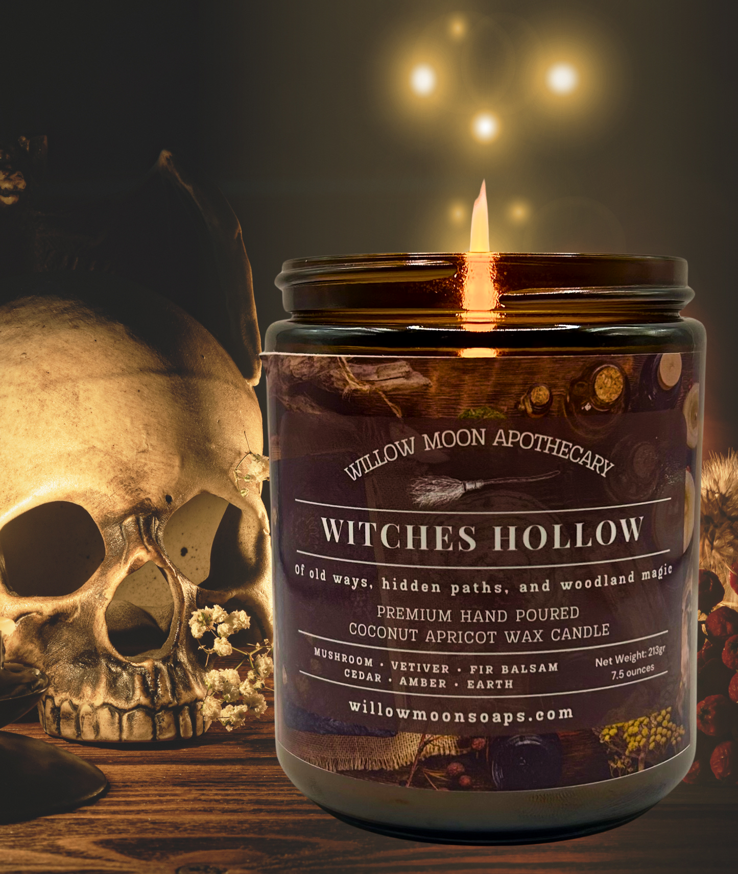 Witches Hollow Fall Candle, Forest Mushroom, Earth & Moss Scent
