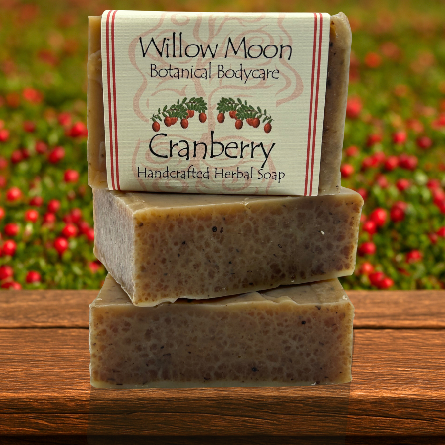 Handcrafted Cranberry Soap, Natural Bar with Fresh Cranberries