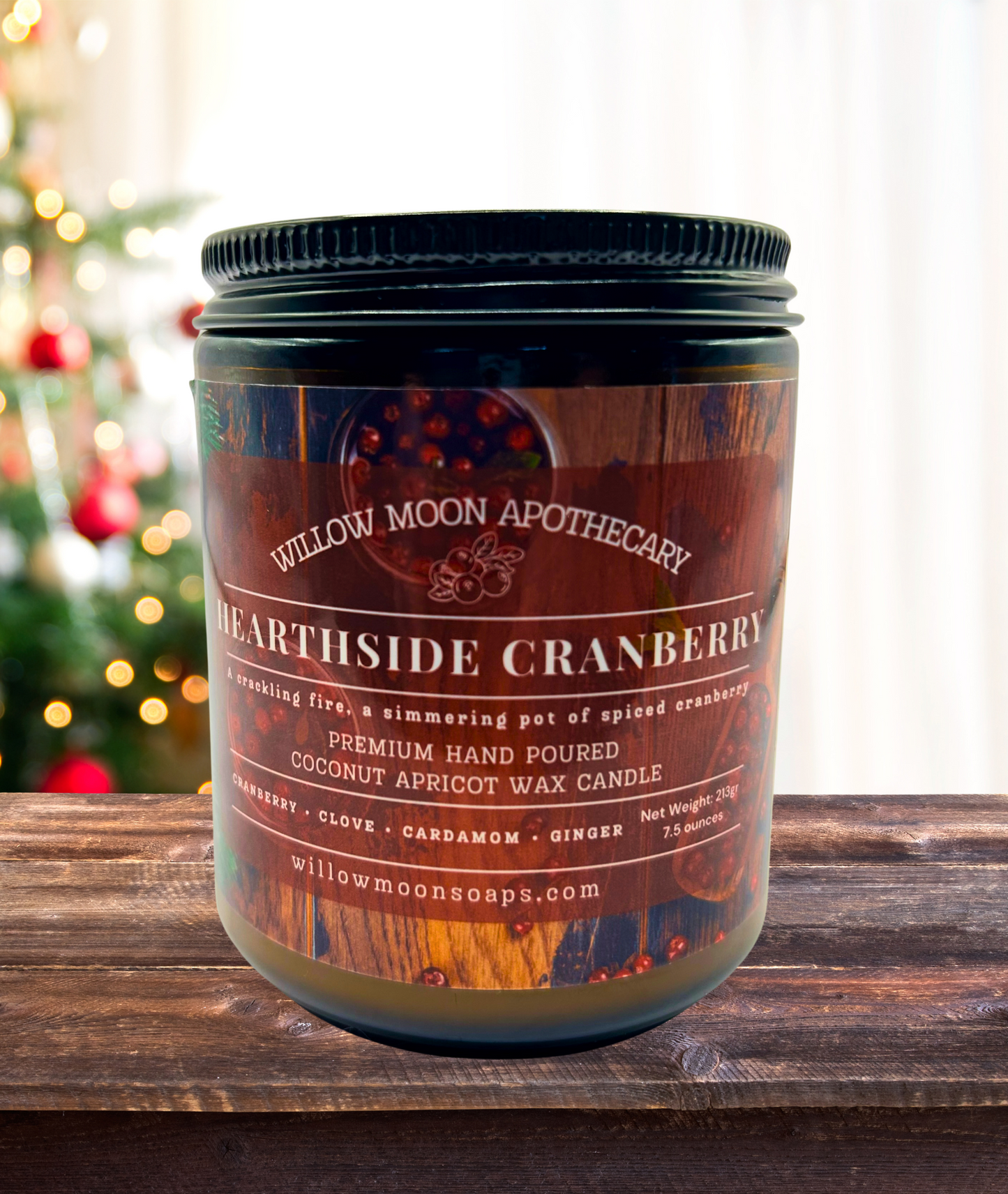 Hearthside Cranberry Candle, Spiced Cranberry, Clove, Cardamom, Ginger