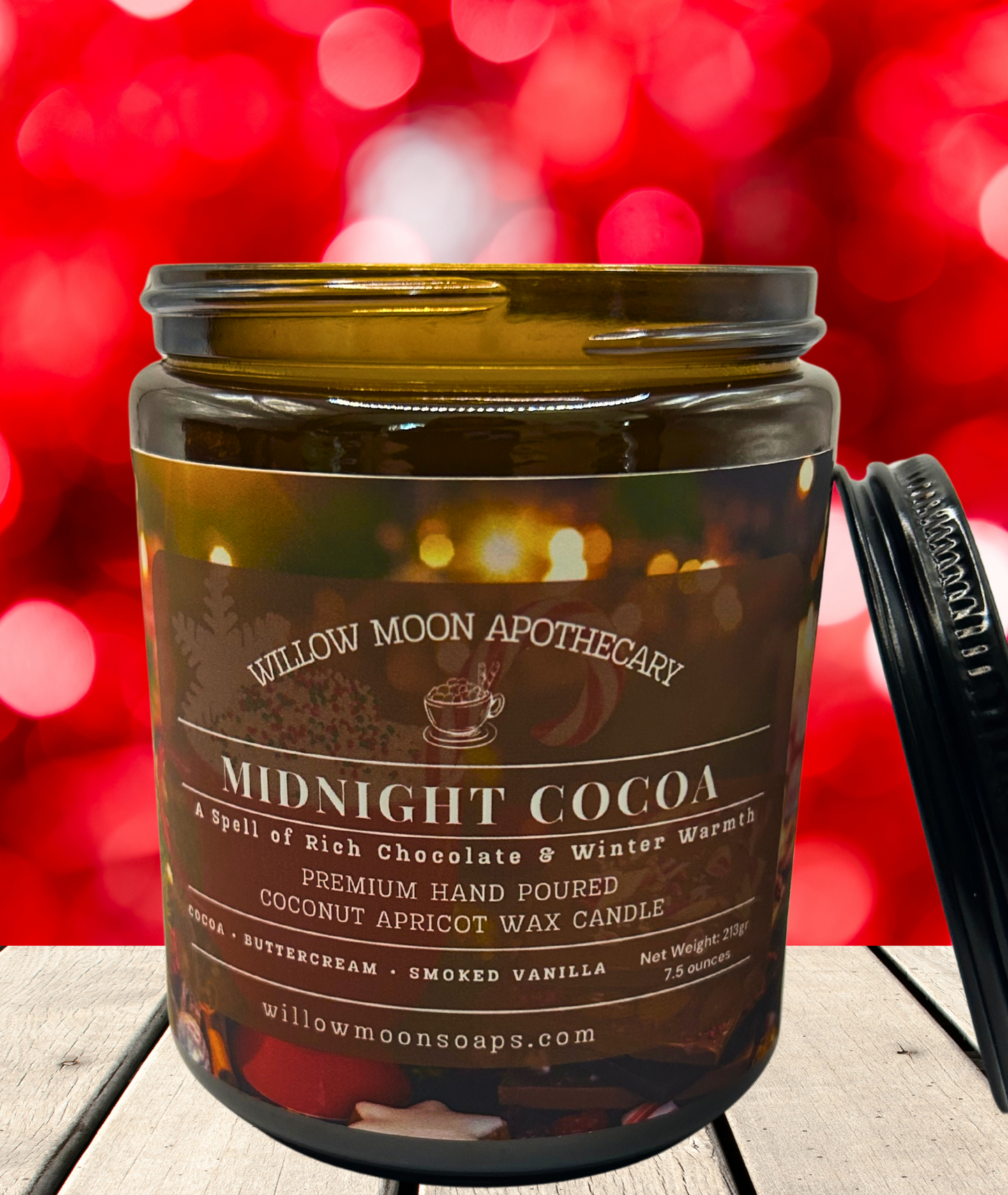Midnight Cocoa Candle, Rich Chocolate & Winter Warmth