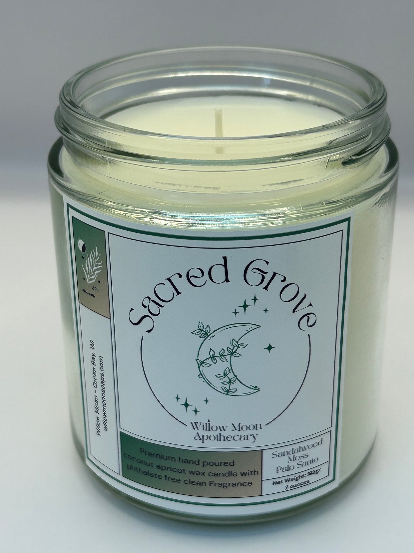 Sacred Grove/Sandalwood and Palo Santo Coconut Apricot wax candle / 7.5 ounce