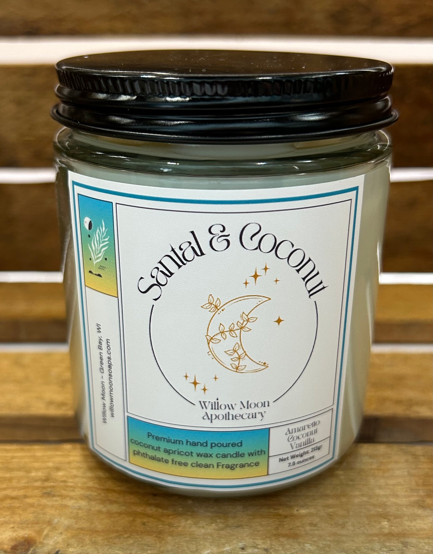 Santal & Coconut Apricot wax candle 7.5 oz