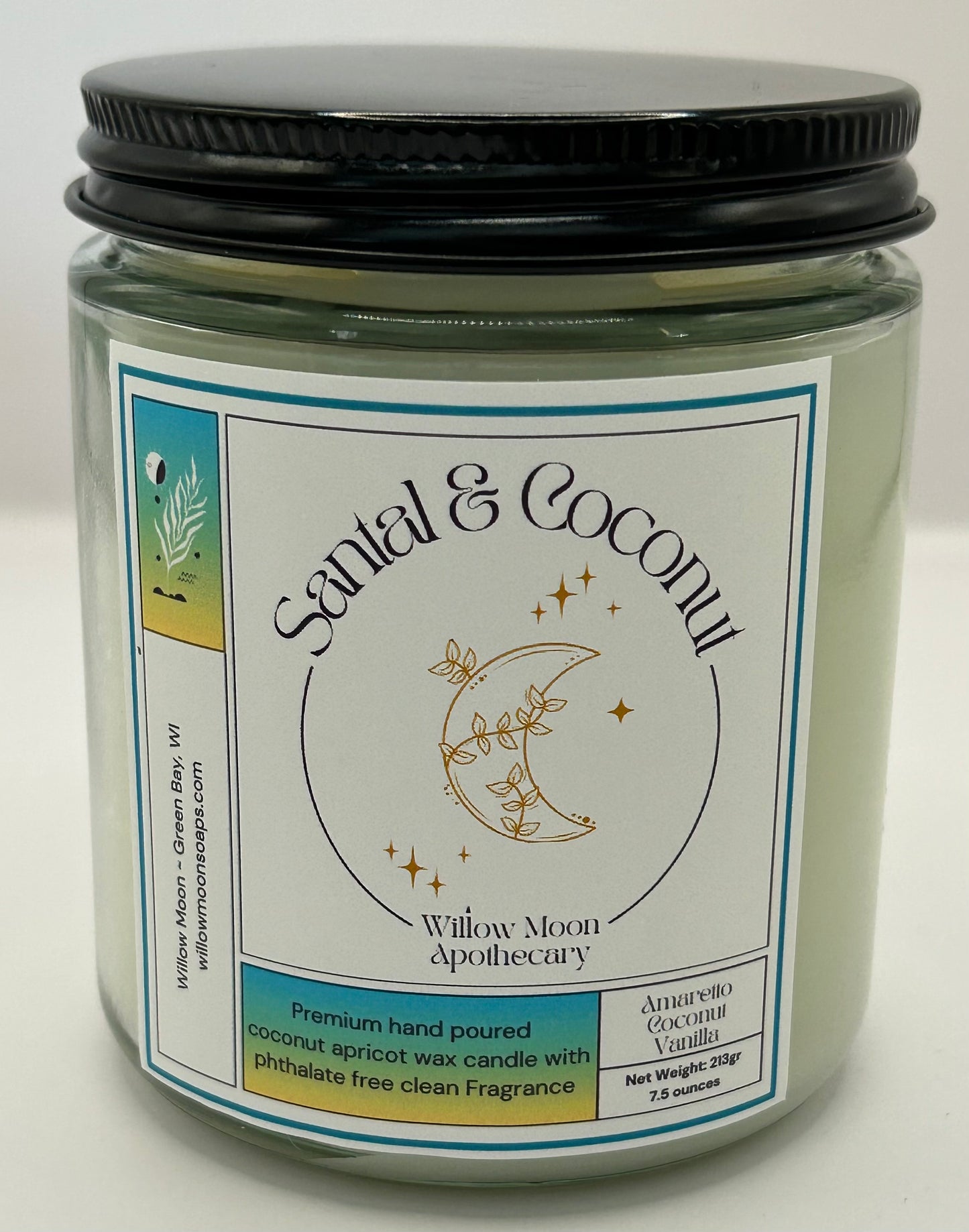 Santal & Coconut Apricot wax candle 7.5 oz