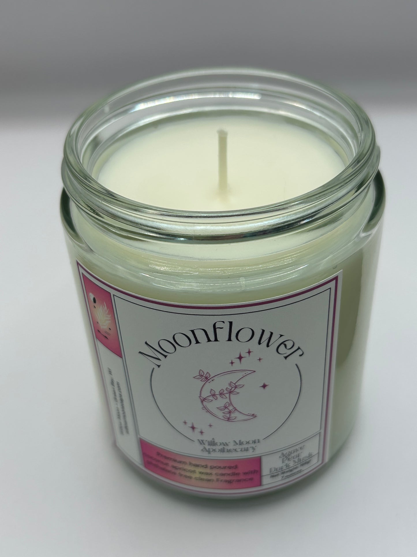 Moonflower Coconut Apricot wax candle 7.5 oz