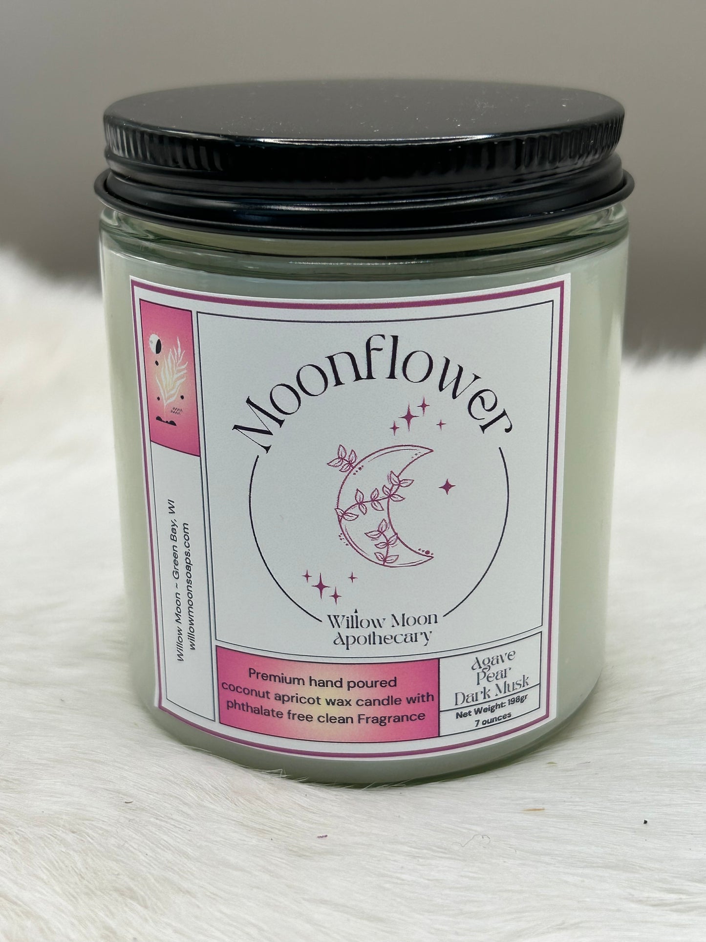 Moonflower Coconut Apricot wax candle 7.5 oz