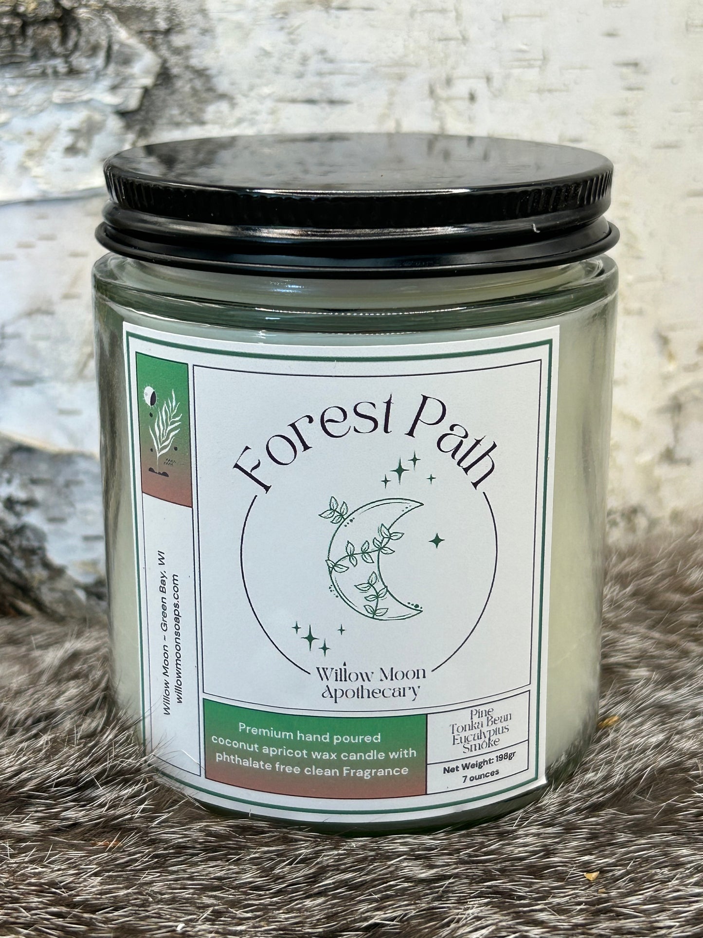 Forest Path Coconut Apricot wax candle/Phthalate free candle/ eco-friendly/ soy & paraffin free 7.5 oz