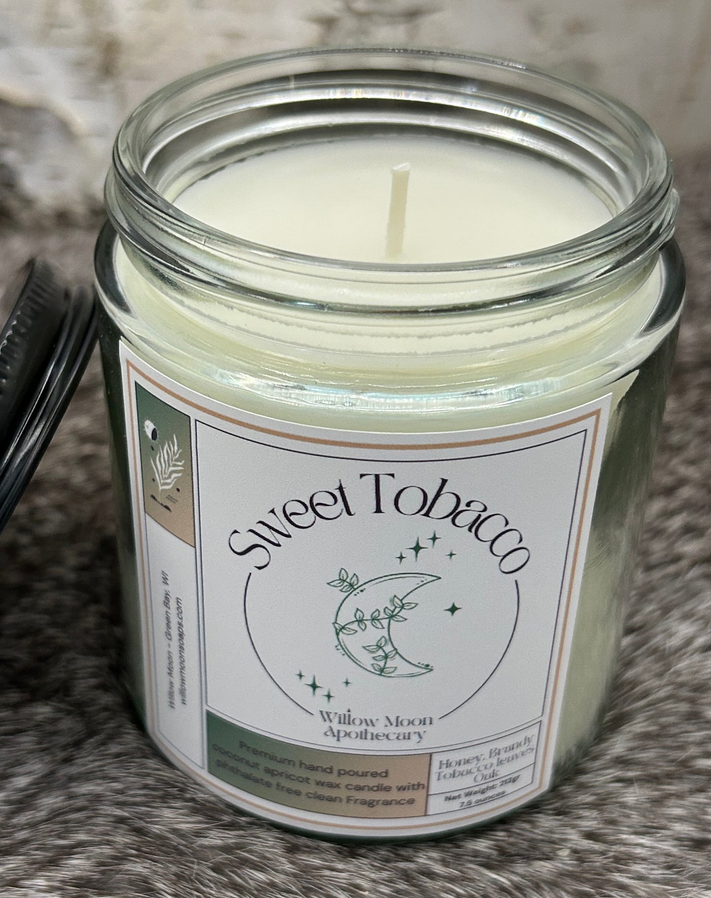 Sweet Tobacco, Coconut and Apricot wax candle