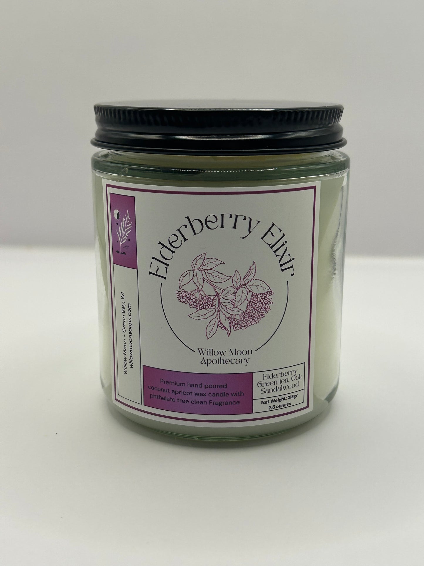 Elderberry Elixir Coconut and Apricot wax candle