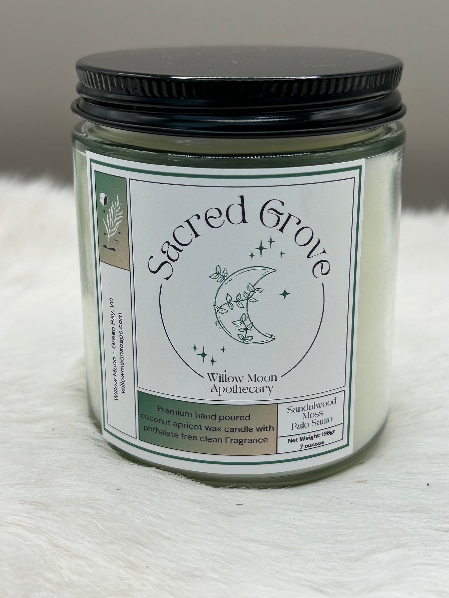 Sacred Grove/Sandalwood and Palo Santo Coconut Apricot wax candle / 7.5 ounce