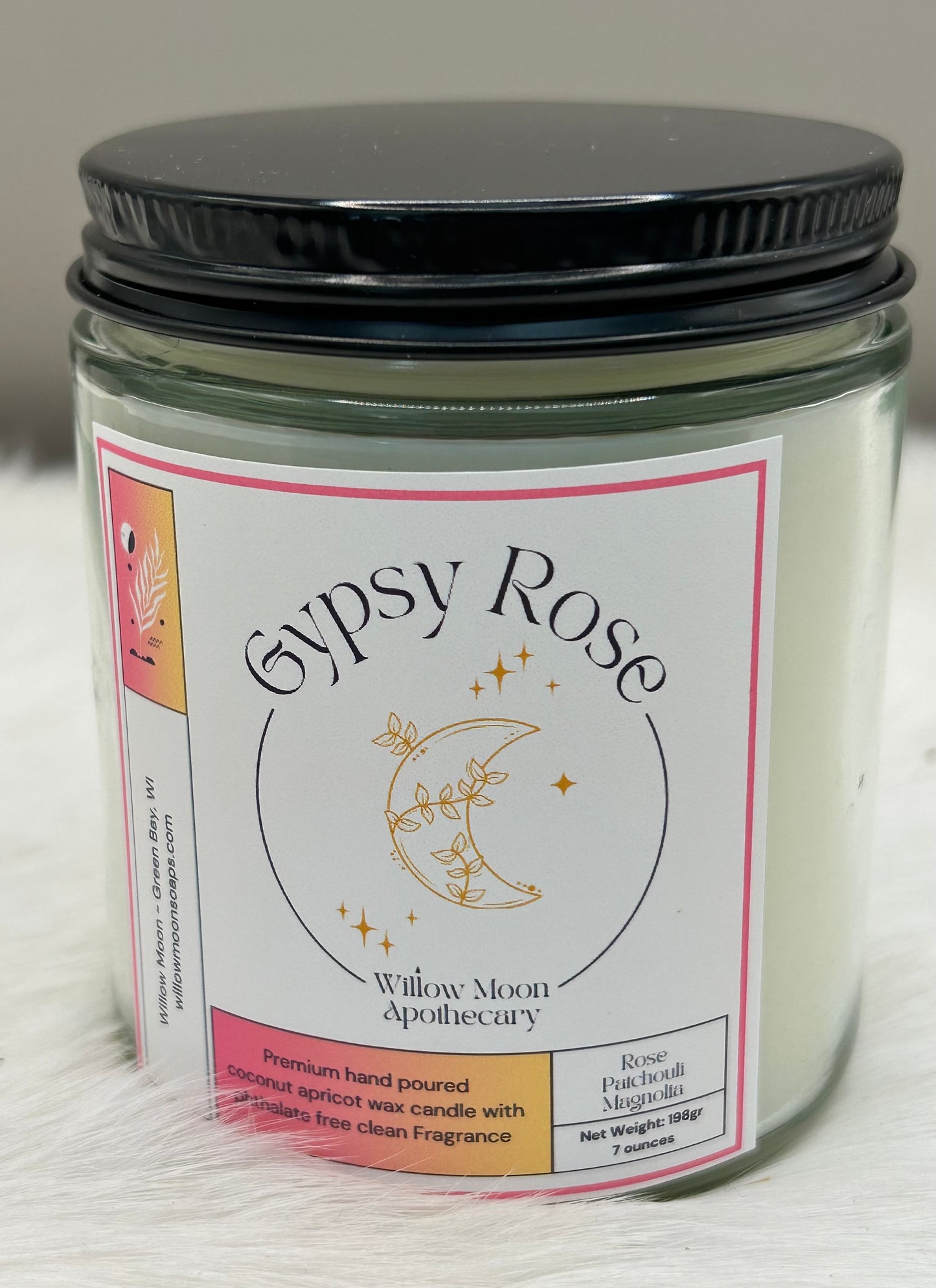 Gypsy Rose Coconut Apricot wax candle/Phthalate free candle/ eco-friendly/ soy & paraffin free 7.5 oz