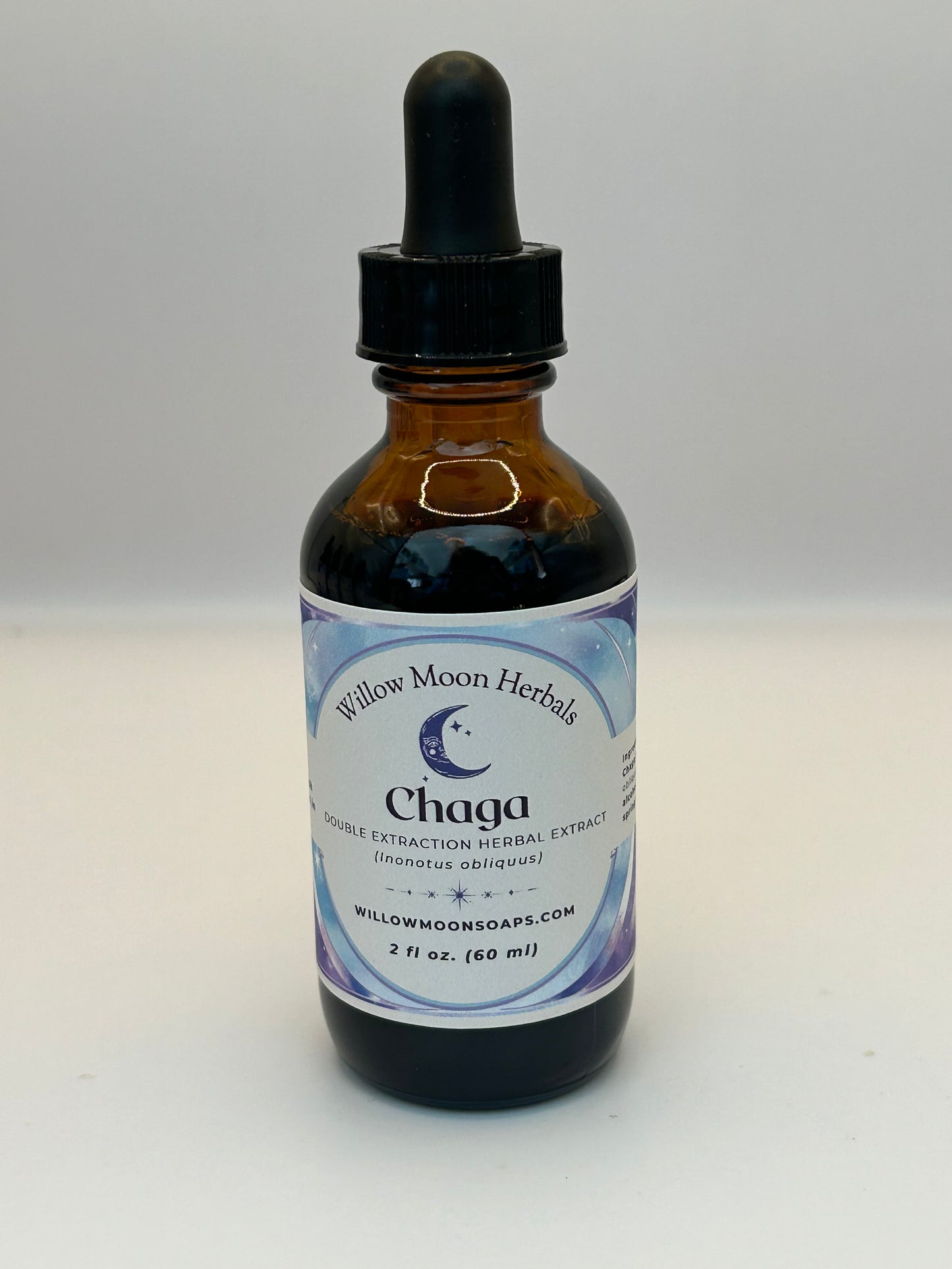 Chaga mushroom tincture, Double extracted, wildcrafted chaga mushroom, Inonotus obliquus Inonotus obliquus