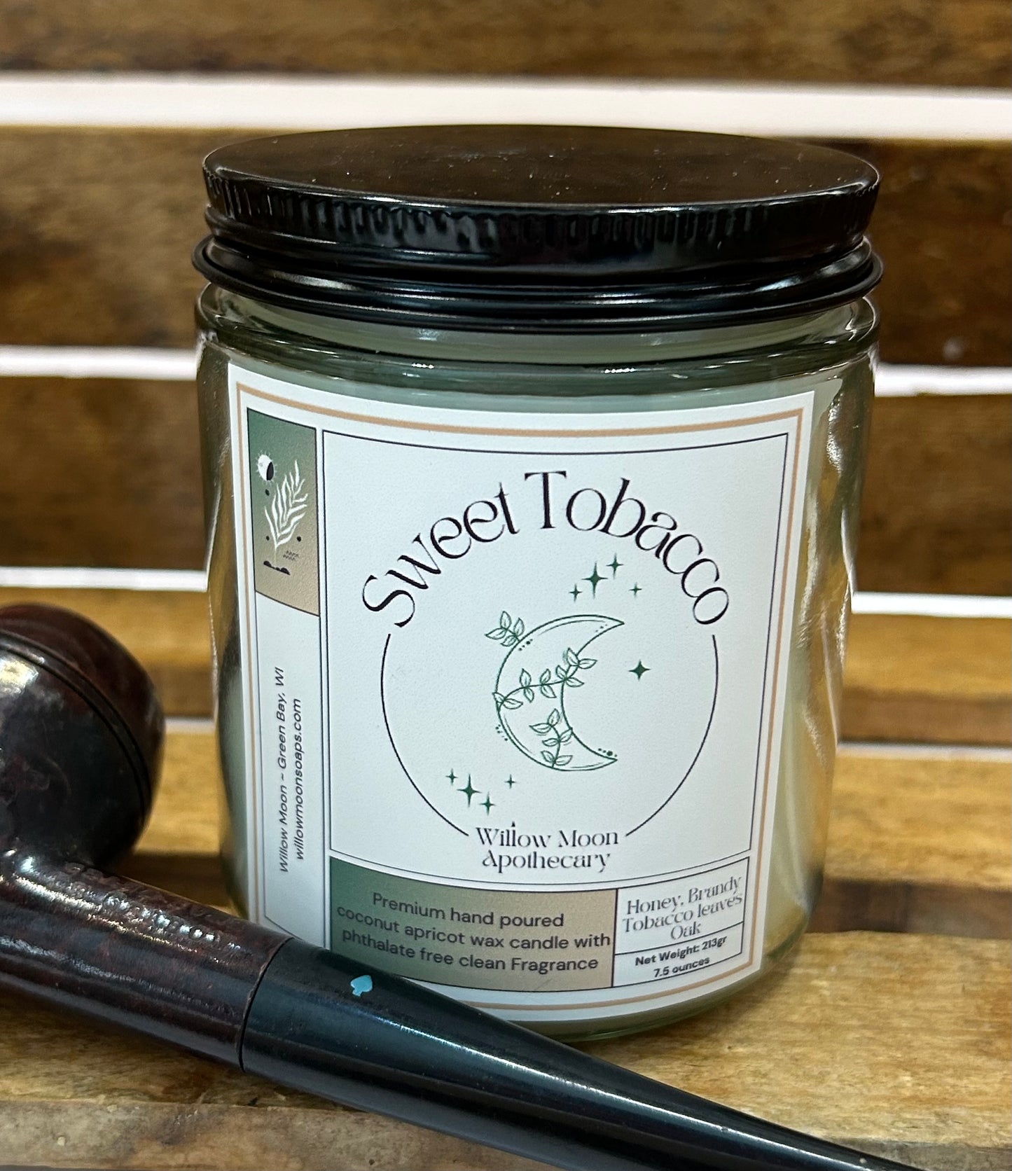 Sweet Tobacco, Coconut and Apricot wax candle