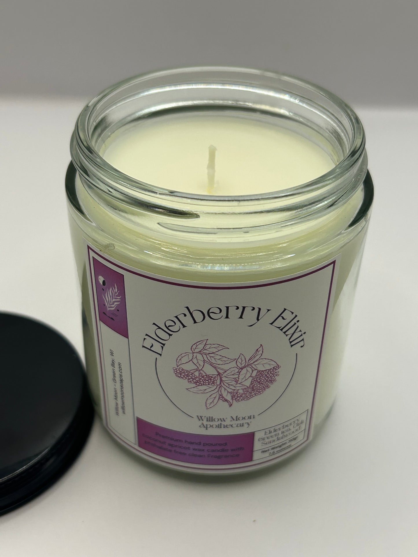 Elderberry Elixir Coconut and Apricot wax candle