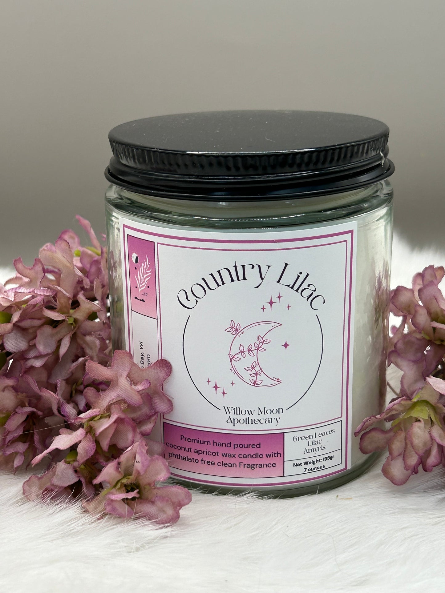 Country Lilac Coconut Apricot wax candle 7.5ounce