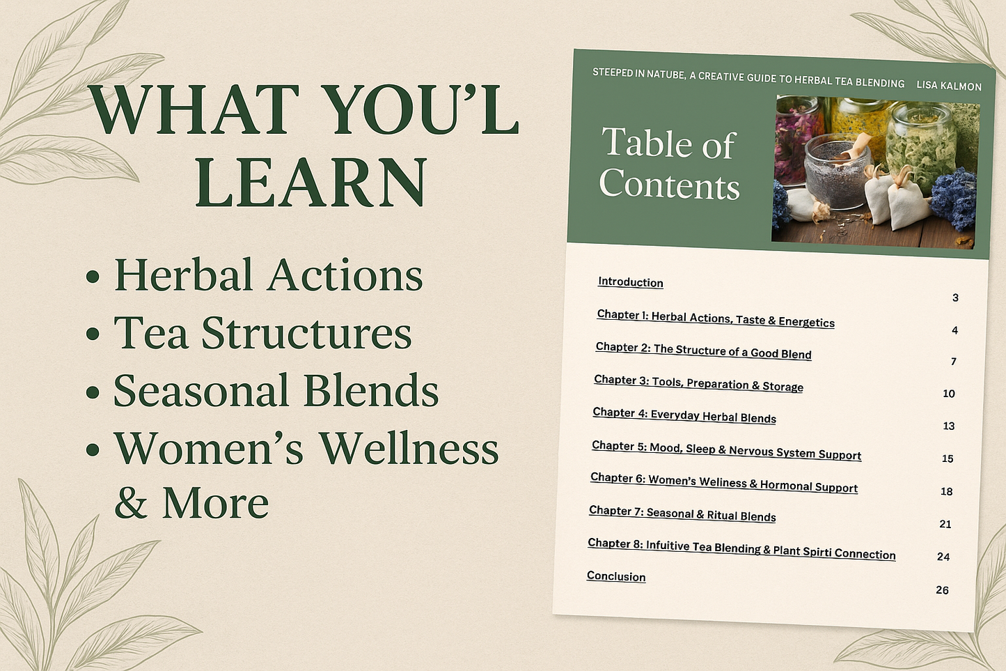 The Art of Herbal Tea Blending, Printable Herbal Guide for Tea Lovers & Herbalists | Herbal Education PDF, Natural Wellness Digital Book