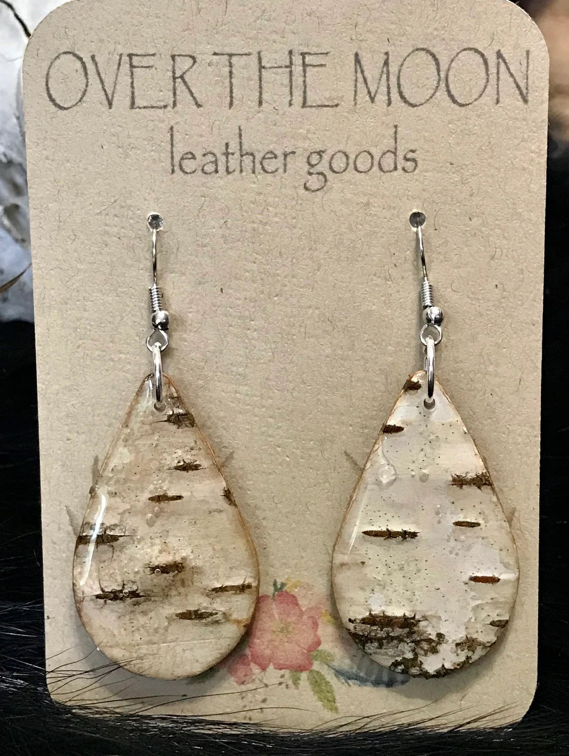 Natural Birch bark earrings (A-5)