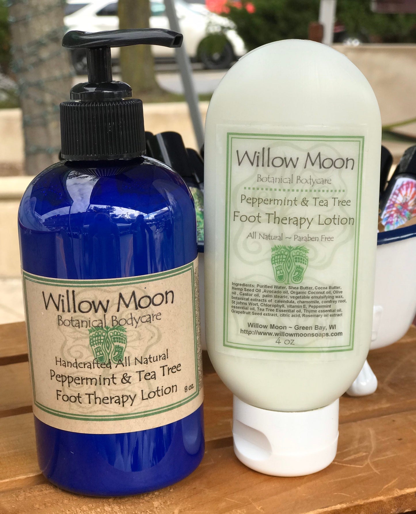 Peppermint and Tea Tree Foot Therapy Lotion Paraben free, moisturizing foot lotion, dry cracked heels / Willow Moon