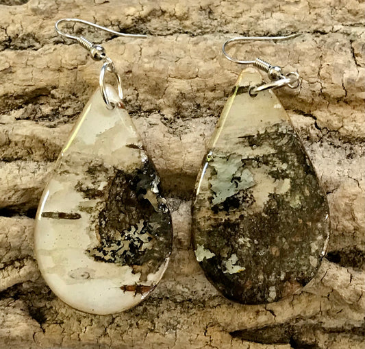 Natural Birch Bark earrings (A-9)