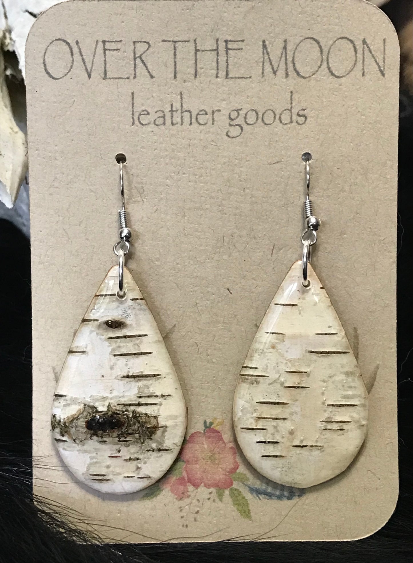 Natural Birch Bark Earrings