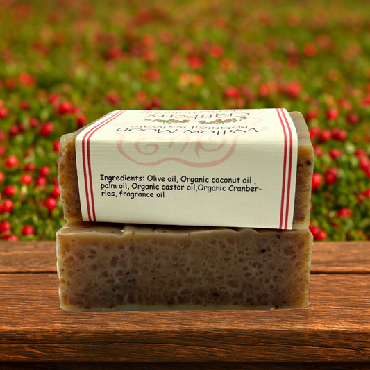 Handcrafted Cranberry Soap, Natural Bar with Fresh Cranberries