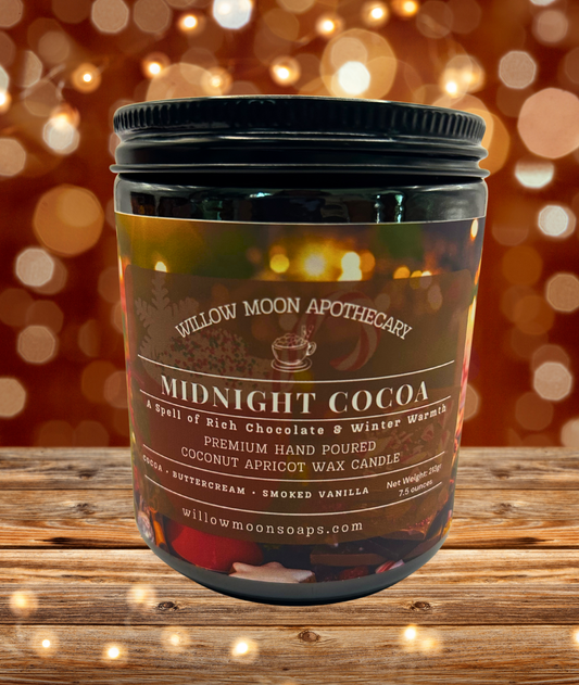 Midnight Cocoa Candle, Rich Chocolate & Winter Warmth