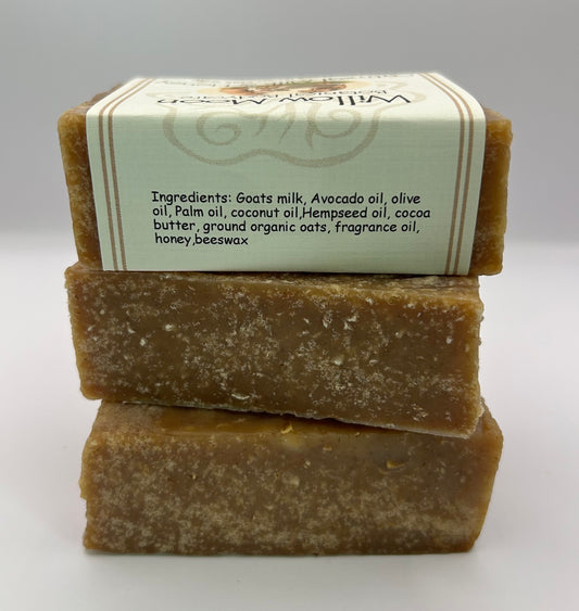Handcrafted Oatmeal Milk and Honey Goats milk Bar Soap