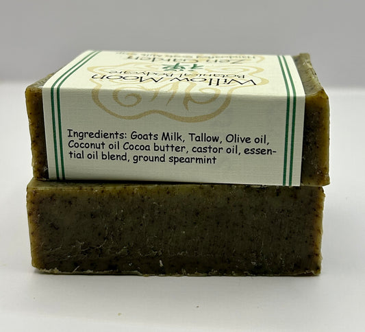 Zen Garden Goat’s Milk Soap, Spearmint, Tallow Herbal Bar