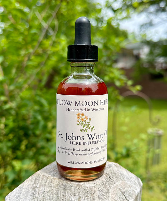 St. Johns Wort Herbal Infused Oil, fresh wildcrafted plant