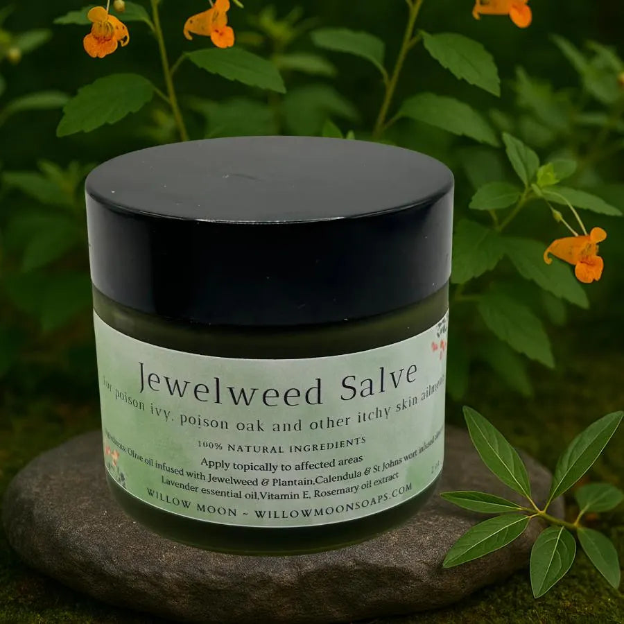 Jewelweed Salve, double infused with jewelweed, plantain, calendula   2 oz