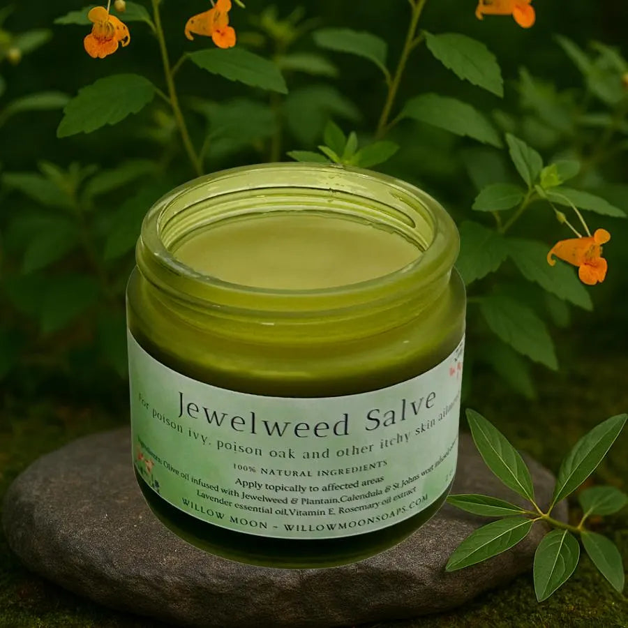 Jewelweed Salve, double infused with jewelweed, plantain, calendula   2 oz