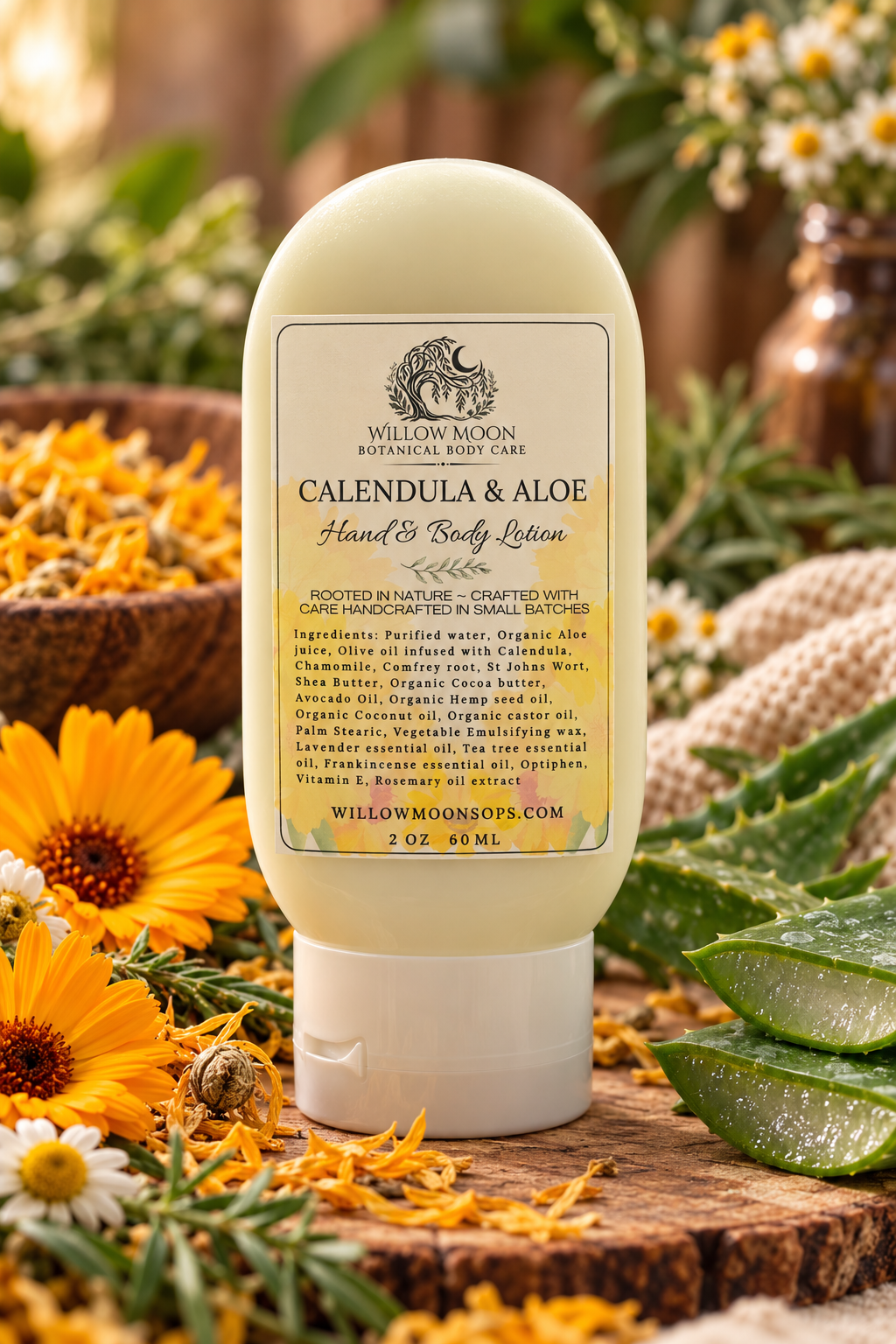Calendula & Aloe Soothing Lotion for Dry, Sensitive Skin | Natural Botanical Moisturizer