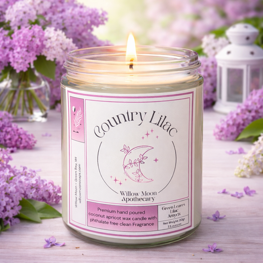 Country Lilac Coconut Apricot wax candle 7.5ounce