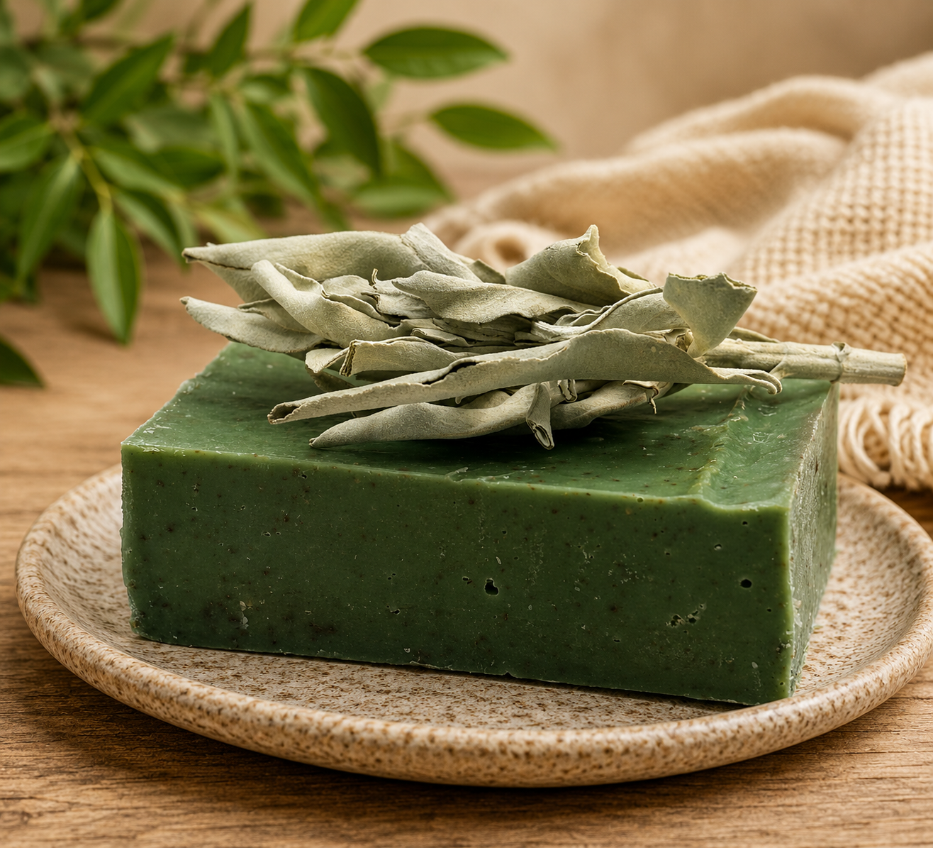 Handcrafted Olive oil soap Earth Dance (Sage and Sweetgrass)