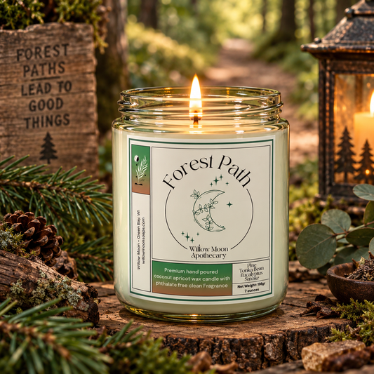 Forest Path Coconut Apricot wax candle/Phthalate free candle/ eco-friendly/ soy & paraffin free 7.5 oz