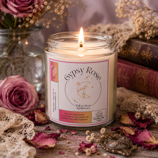 Gypsy Rose Coconut Apricot wax candle/Phthalate free candle/ eco-friendly/ soy & paraffin free 7.5 oz