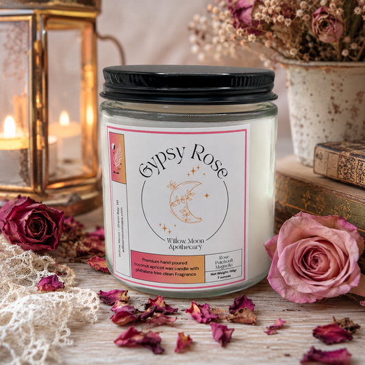 Gypsy Rose Coconut Apricot wax candle/Phthalate free candle/ eco-friendly/ soy & paraffin free 7.5 oz