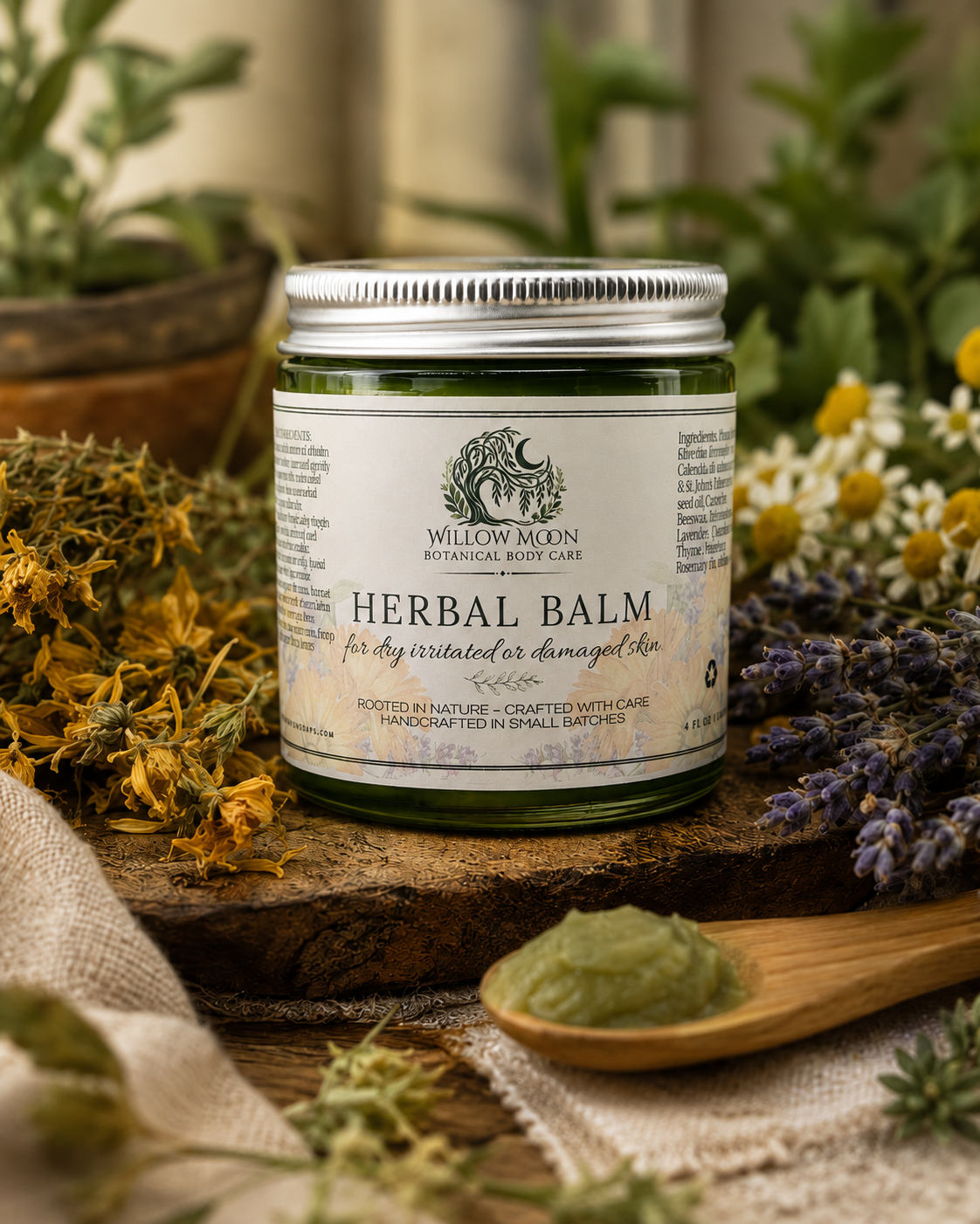 Nourishing Herbal Balm with Calendula, St. John’s Wort & Comfrey | Skin Soothing Care