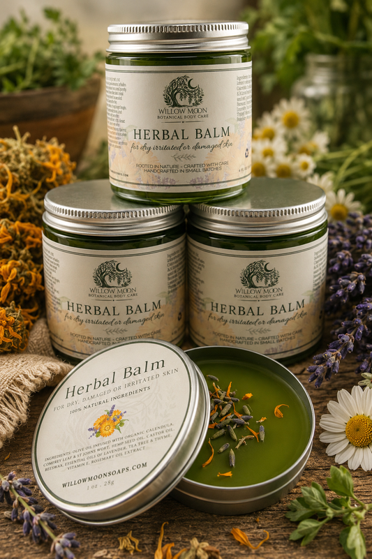 Nourishing Herbal Balm with Calendula, St. John’s Wort & Comfrey | Skin Soothing Care