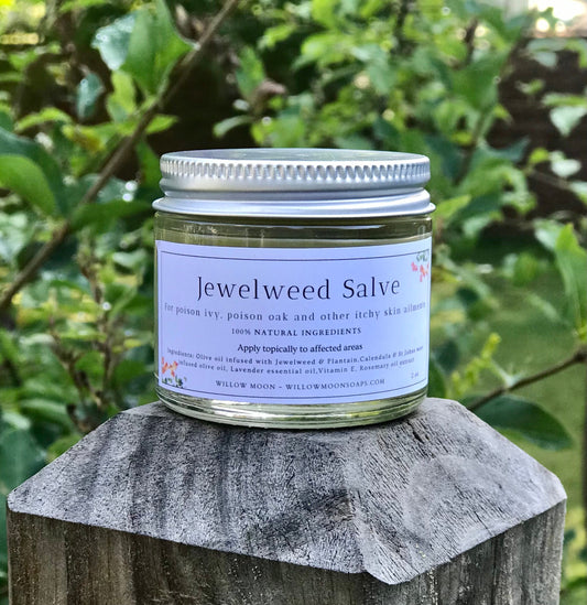 Jewelweed Salve, double infused with jewelweed, plantain, calendula 2 oz