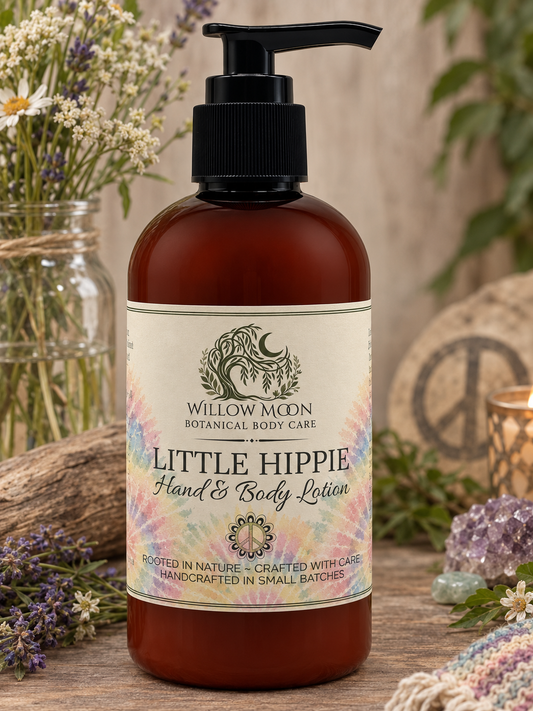 Little Hippie Hand and Body Lotion, Plant-Based. Heart-Fueled. Hippie-Certified