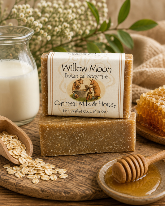 Handcrafted Oatmeal Milk and Honey Goats milk Bar Soap