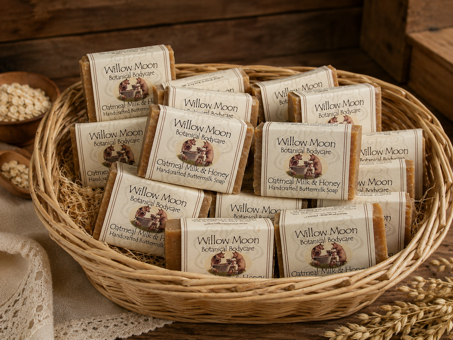 Handcrafted Oatmeal Milk and Honey Goats milk Bar Soap
