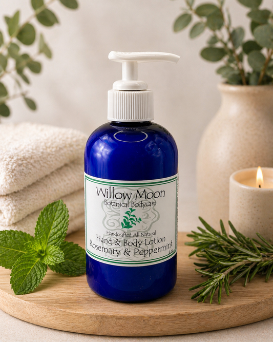 All Natural Cocoa Butter Hand and Body Lotion Rosemary and Peppermint, refreshing, moisturizing