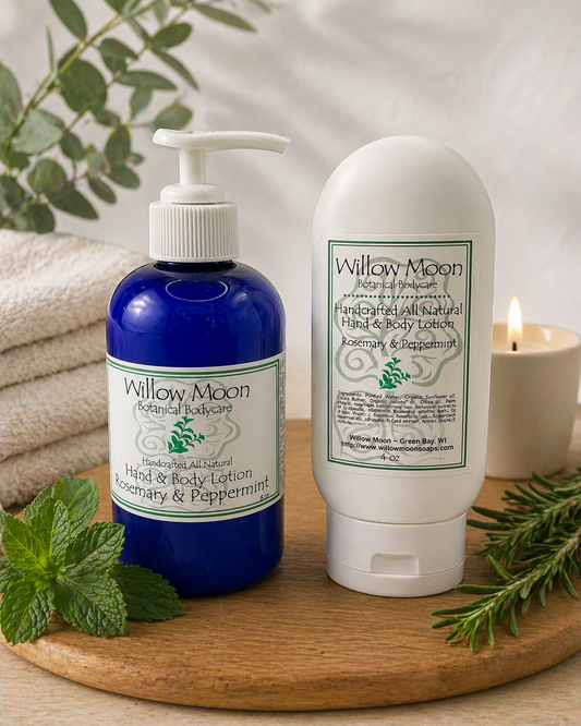 All Natural Cocoa Butter Hand and Body Lotion Rosemary and Peppermint, refreshing,  moisturizing