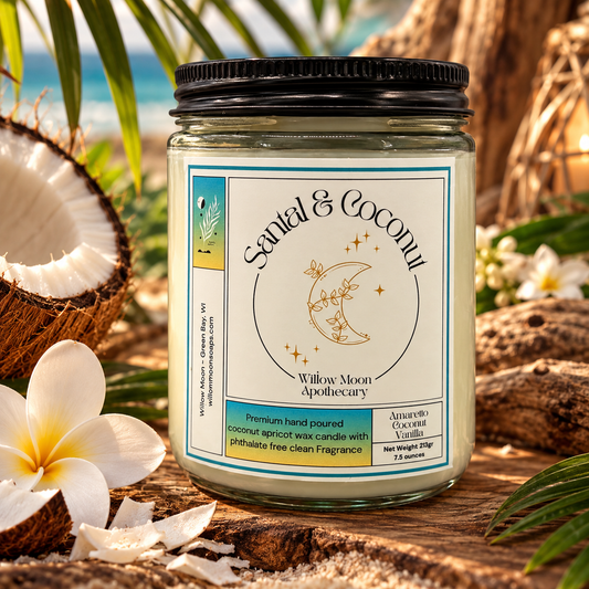 Santal & Coconut Apricot wax candle 7.5 oz