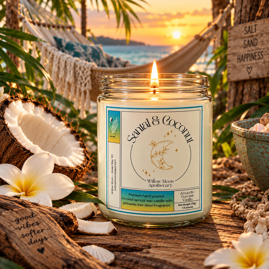 Santal & Coconut Apricot wax candle 7.5 oz