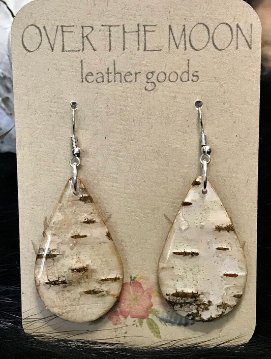Natural Birch bark earrings (A-5)
