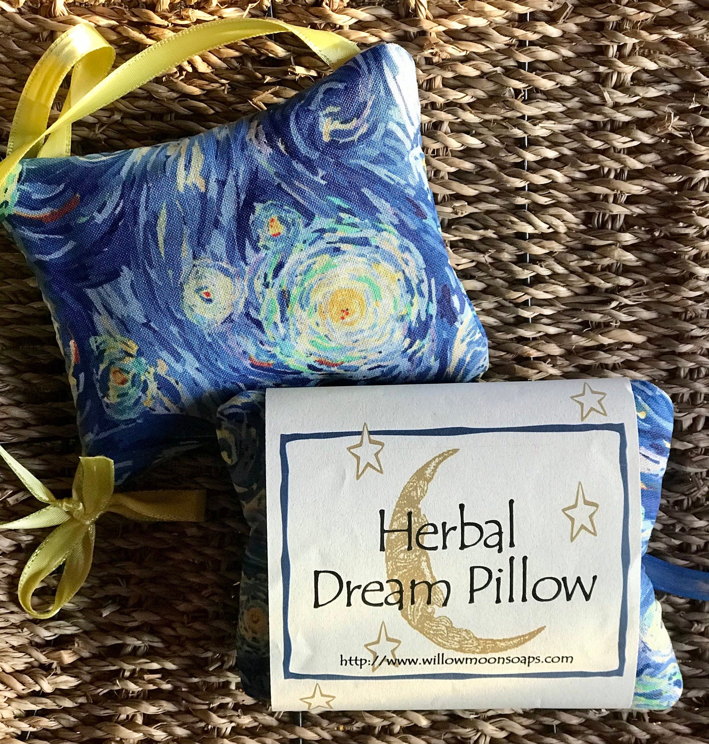 Herbal Dream Pillo, starry night, Van Gogh ~ Restful sleep, Lavender, Mugwort, Hops