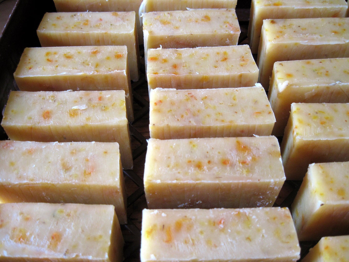 Lemon Calendula natural herbal bar soap, moisturizing, dry skin, hemp oil